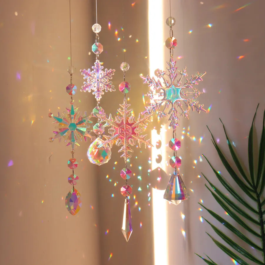 Snowflake crystal sun catcher rainbow prism
