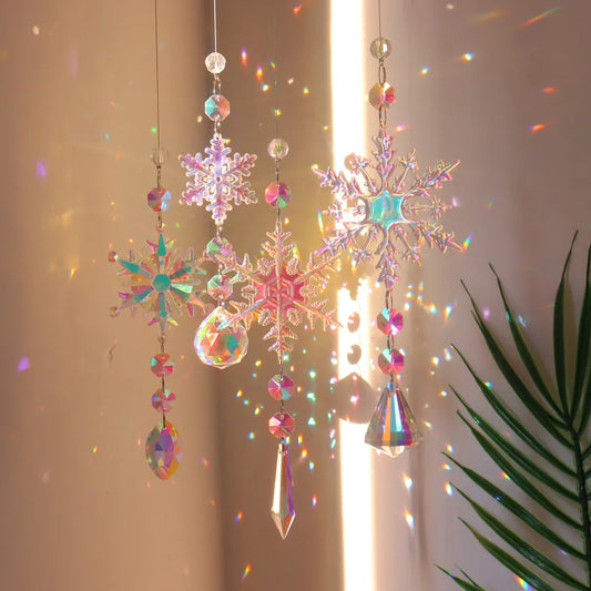 Snowflake crystal sun catcher rainbow prism