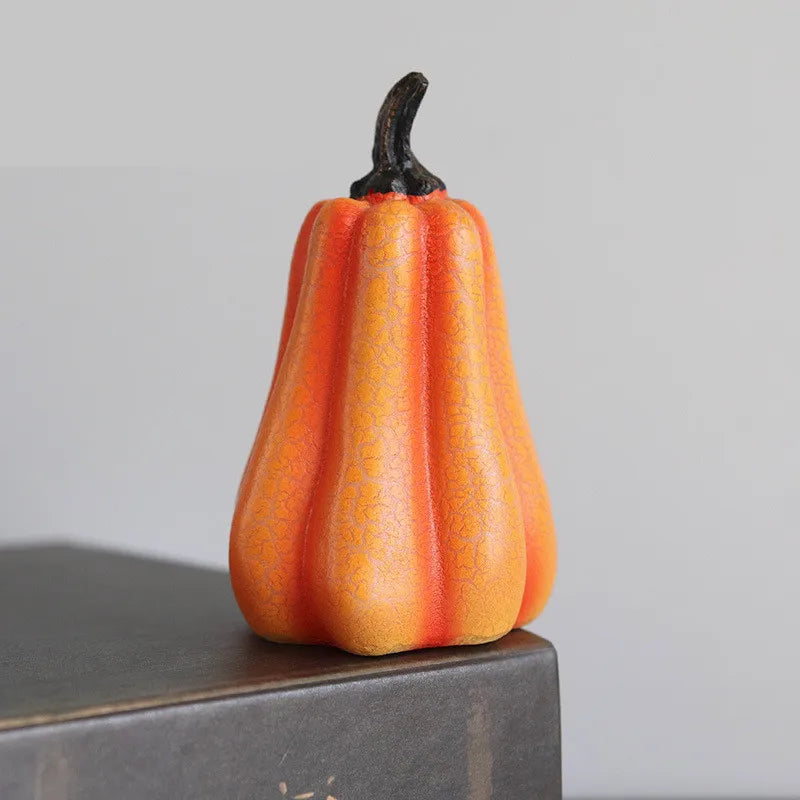 New Halloween Pumpkin Lantern Simulation Pumpkin LED Candle Lamp Resin Luminous Pumpkin - My Store
